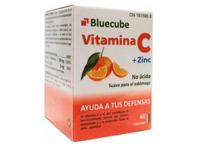 Bluecube Vitamina C + Zinc, 60 Cápsulas