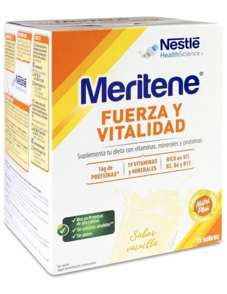 Meritene Fuerza Y Vitalidad Batido Sabor Vainilla, 15 Sobres