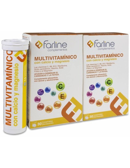 Duplo Farline Multivitamínico Comprimidos Efervescentes, 60 Uds
