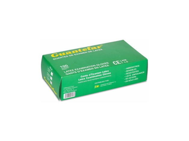 Guantefar Guantes Látex Talla Grande 100Uds