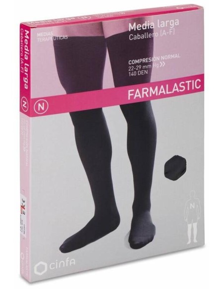 Farmalastic Media Larga Caballero De Compresión Normal Negro Talla Extra Grande, 1 Par