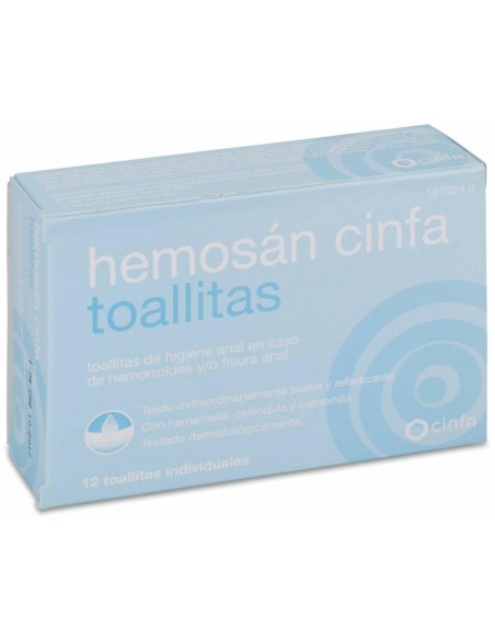 Hemosan Cinfa Toallitas, 12 Uds
