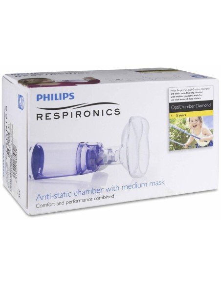 Philips Optichamber Diamond Cámara De Inhalación + Mascarilla Infantil, 1 Ud