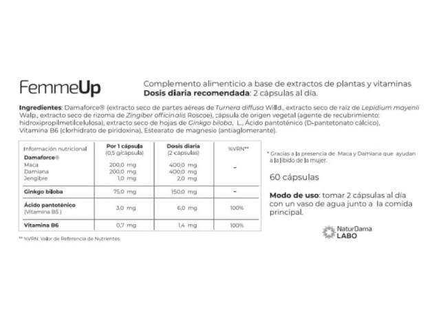 Femmeup Caps Líbido 120 Cápsulas