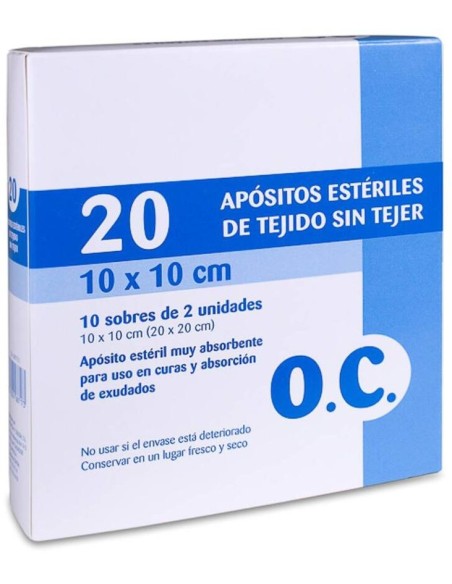 O.C. Apósitos Estériles De Tejido Sin Tejer 10Cmx10Cm 20Uds