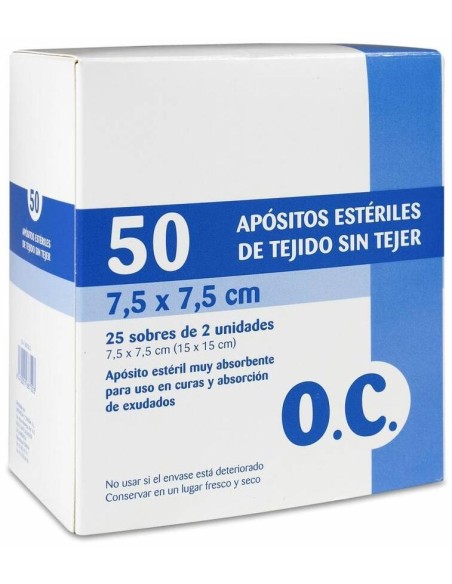 O.C. Apósitos Estériles Tejido Sin Tejer 7,5 X 7,5 Cm, 50 Uds