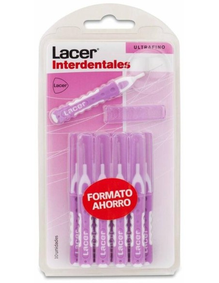 Interdental Lacer Ultrafino Recto Rosa 10Ud.