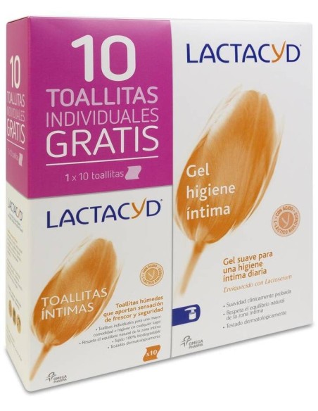 Lactacyd Pack Gel Higiene Íntima 400Ml + Toallitas