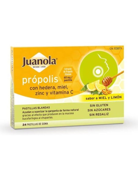 Juanola Pastillas Própolis + Hedera Con Miel, Zinc Y Vitamina C, 24 Uds