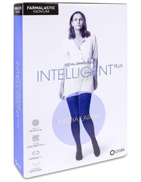 Farmalastic Novum Intelligent Plus Media Larga Compresión Normal Canela T3, 1 Par