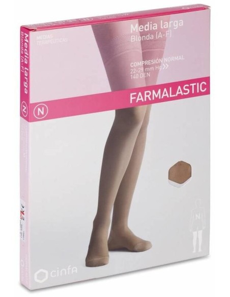 Farmalastic Media Larga Blonda (A-F) Comp. Normal  T-Extra Grande Camel 1Ud