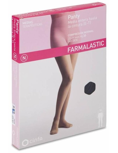Farmalastic Panty-Media Hasta La Cintura (E-T) Compresión Normal T-Grande Negro