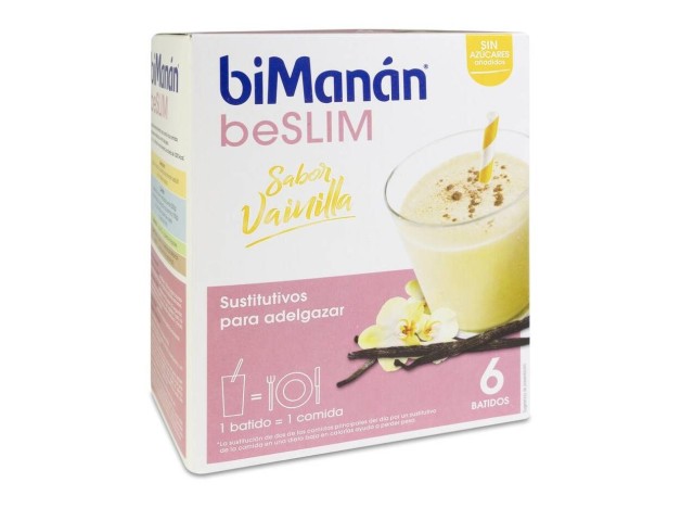 Bimanán Be Slim Batido Sabor Vainilla, 6 Sobres