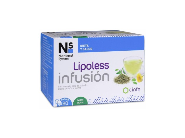 Ns Lipoless Infusión Sabor Menta, 20 Sobres