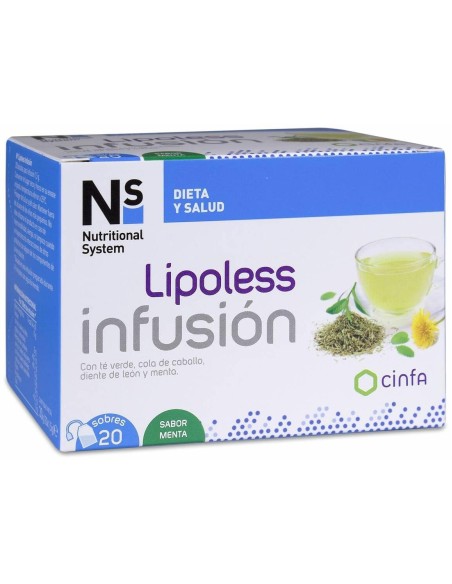Ns Lipoless Infusión Sabor Menta, 20 Sobres