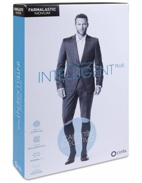 Farmalastic Novum Intelligent Plus Calcetín Ejecutivo Compresión Decreciente Nivel Ii Negro Talla 2, 1 Par