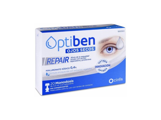 Optiben Ojos Secos Repair 0,5 Ml, 20 Uds