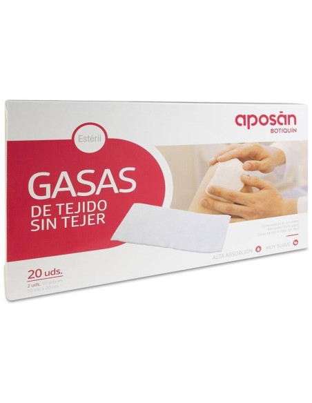 Aposan Gasa Estéril Tejido Sin Tejer Compresas 10X20Cm 20Uds