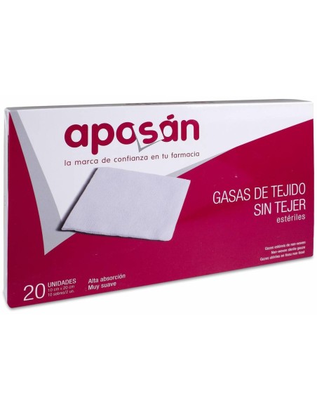 Aposan Gasa Estéril Tejido Sin Tejer Compresas 10X20Cm 20Uds