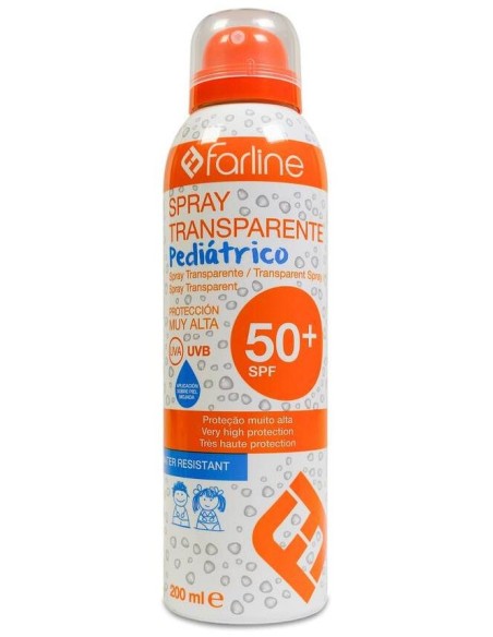 Farline Spray Transparente Pediátrico Spf 50+, 200 Ml