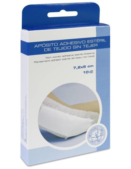 Gran Cruz Apósitos Adhesivos Tejido Sin Tejer 7,2X5Cm 10Uds
