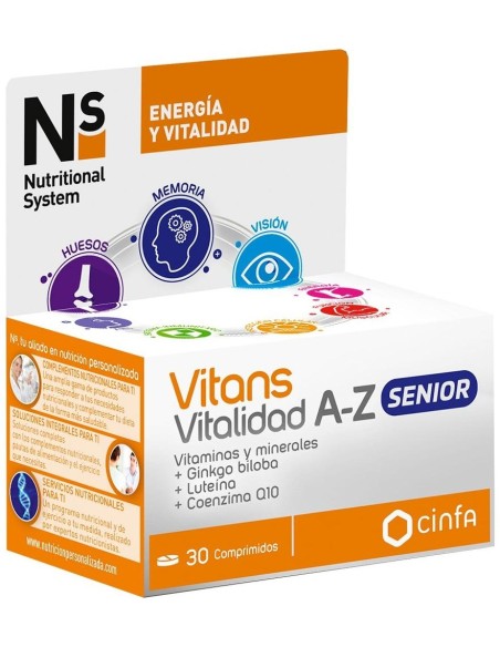 Ns Vitans Vitalidad A-Z Senior, 30 Comprimidos
