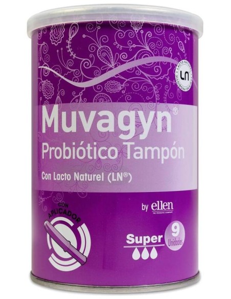 Muvagyn Probiótico Tampón Aplicador Super, 9 Unidades
