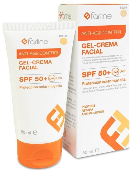 Farline Antiage Control Gel-Crema Facial Spf50+ Con Color, 50 Ml