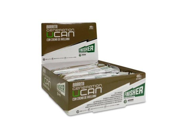 Finisher Bar Ucan Crema Avellana 40 G, 12 Unidades