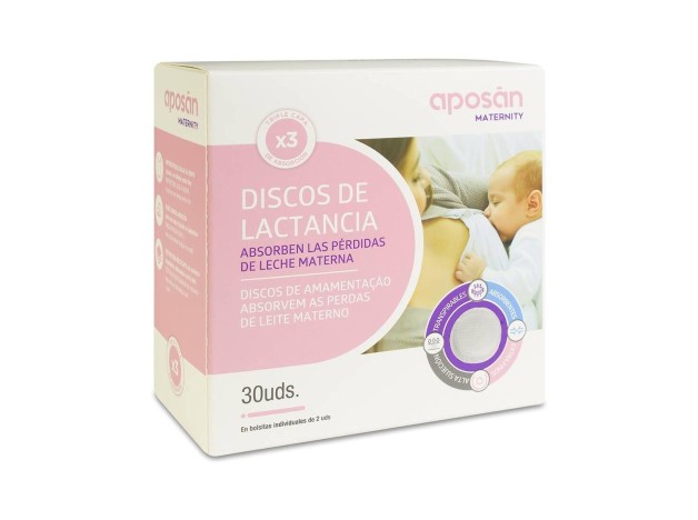 Aposán Discos De Lactancia, 30 Unidades
