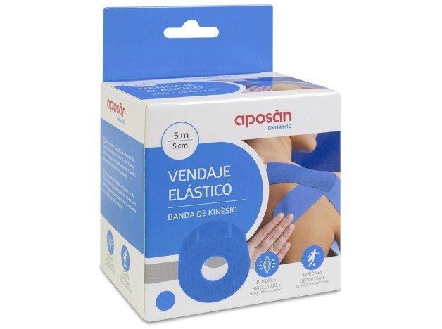 Aposán Dynamic Vendaje Elástico Kinésio Azul 5...