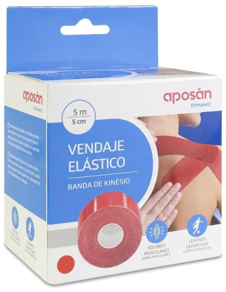 Aposán Dynamic Vendaje Elástico Rojo 5 Cm X 5 M, 1 Unidad