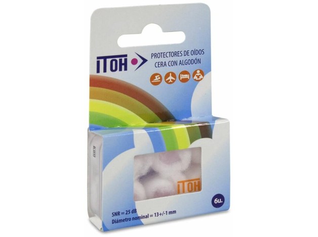 Itoh Tapones Oídos Cera Cubierta Algodón 6Uds