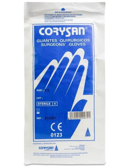 Corysan Guantes De Látex Estériles Con Polvo Talla 8.5, 2 Uds