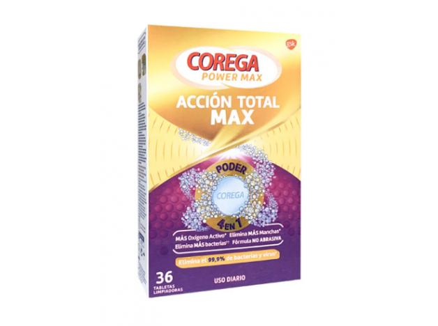 Corega Acción Total Limpiador 36 Pastillas...
