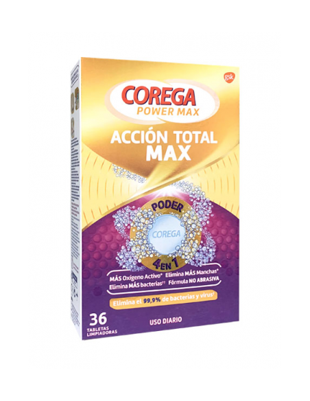 Corega Acción Total Limpiador 36 Pastillas Efervescentes
