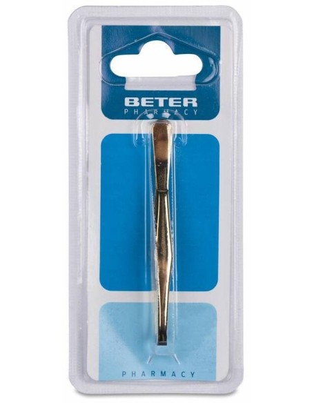 Beter Pinzas De Depilar Con Punta Recta Dorada 7_5Cm
