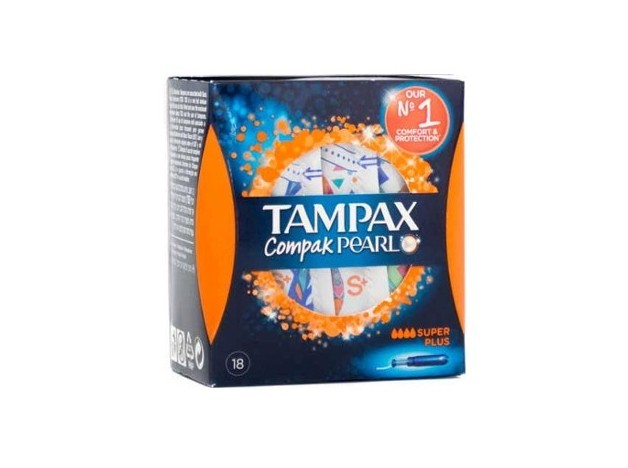 Tampax Compak Pearl 100% Algodón Super 18 Uds