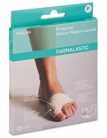 Farmalastic Protector Juanetes Hallux Valgus Gel De Silicona Pequeña, 1 Ud