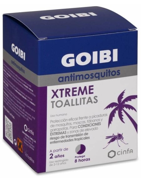 Goibi Antimosquitos Xtreme Toallitas Repelente, 16 Uds