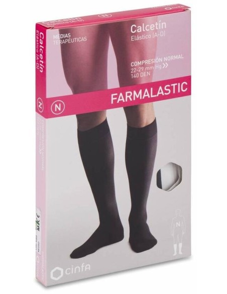 Farmalastic Calcetín Compresión Normal Negro Talla Mediana, 1 Par