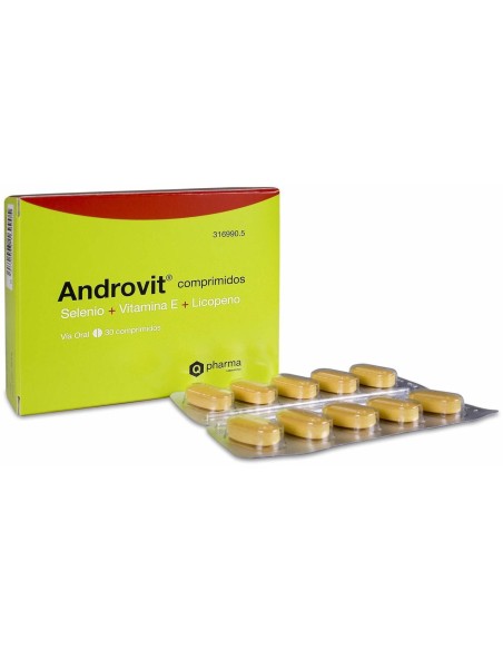 Androvit Selenio + Vitamina E + Licopeno, 30 Comprimidos