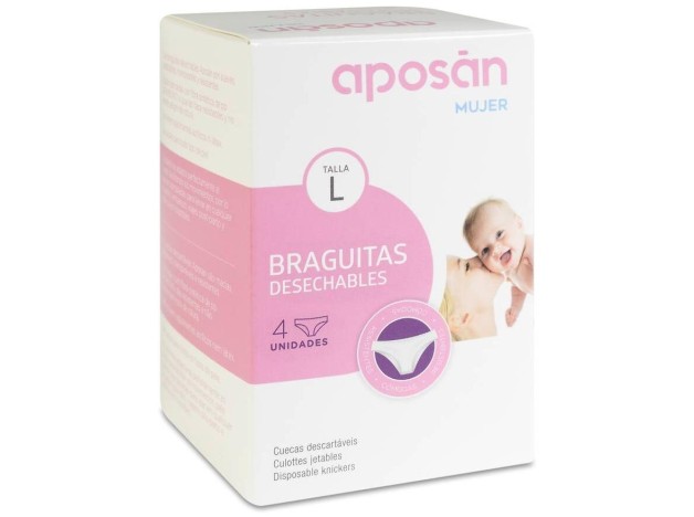 Aposán Braguitas Desechables Talla Grande, 4 Uds