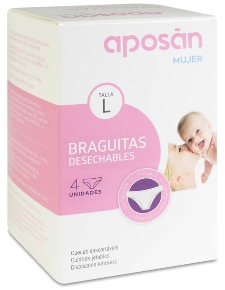 Aposán Braguitas Desechables Talla Grande, 4 Uds