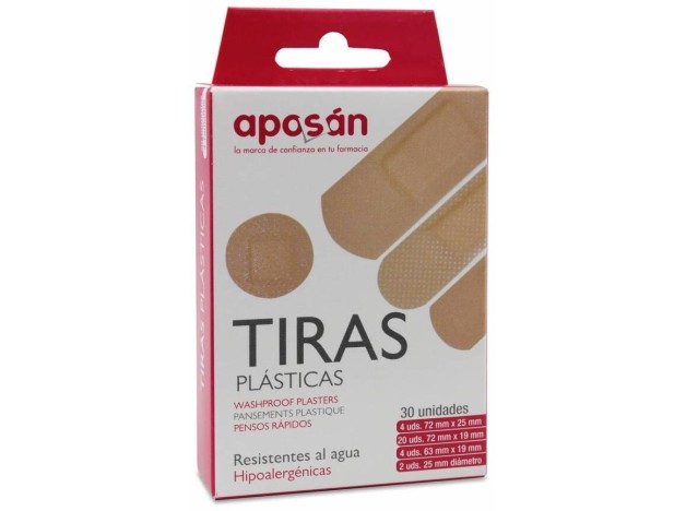 Aposán Aposito Adhesivos Plástico 4 Tamaños 30Uds