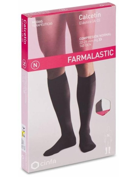 Calcetín Farmalastic De Compresión Normal Talla Pequeña Color Azul, 1 Par