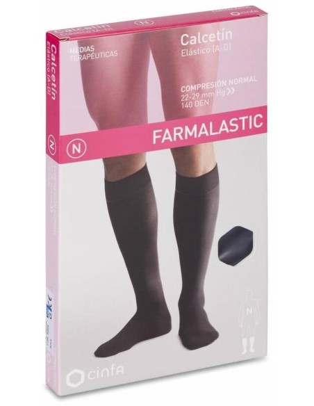 Calcetín Farmalastic De Compresión Normal Talla Grande Azul, 1 Par