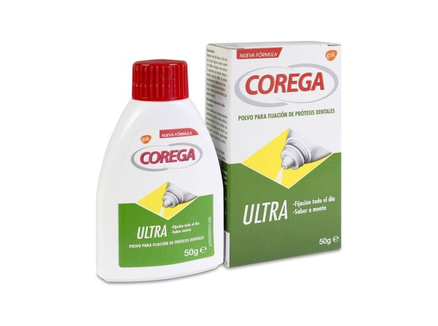 Corega Ultra Adhesivo Prótesis Dental Polvo, 50 G