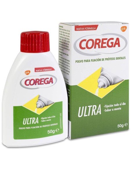 Corega Ultra Adhesivo Prótesis Dental Polvo, 50 G