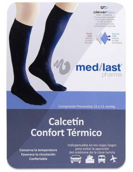 Medilast Calcetín Confort Térmico Negro Talla Xl, 1 Ud
